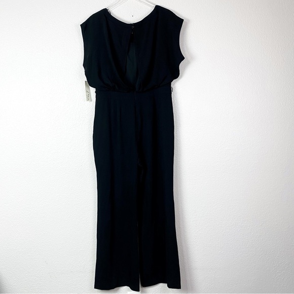 Eliza J Blake Black Cap Sleeve Wide Leg Jumpsuit Size 14 - Picture 3 of 11